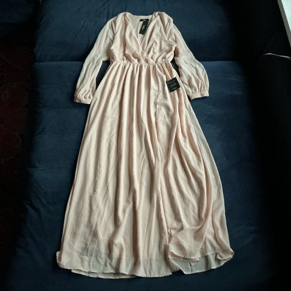 NWT LULU’S Wondrous Water Lilies Blush Pink Maxi Dress - Picture 2 of 5